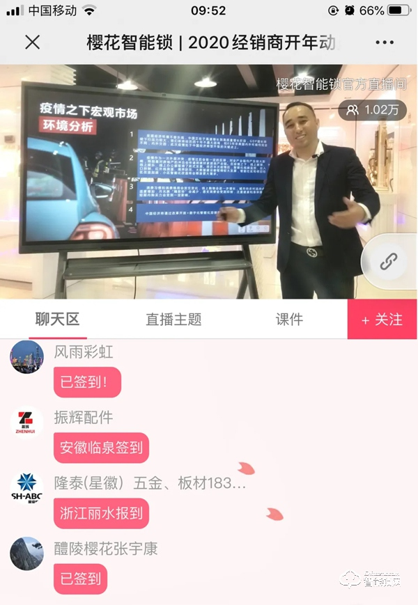 困局突围·弯道超车 | 樱花智能锁2020经销商开年动员会线上直播胜利召开