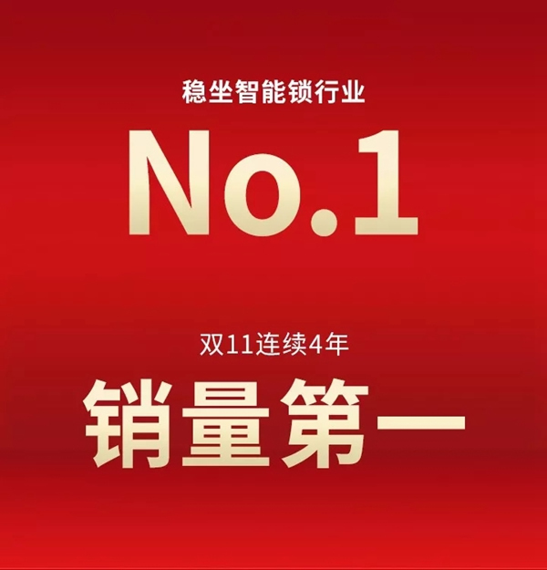 凯迪仕智能锁连续四年荣登双十一销售榜冠军，全渠道总销售额破5亿！