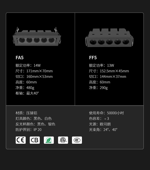 河东科技HDL：MOON | 嵌入式防眩条形筒灯，极简风格之选